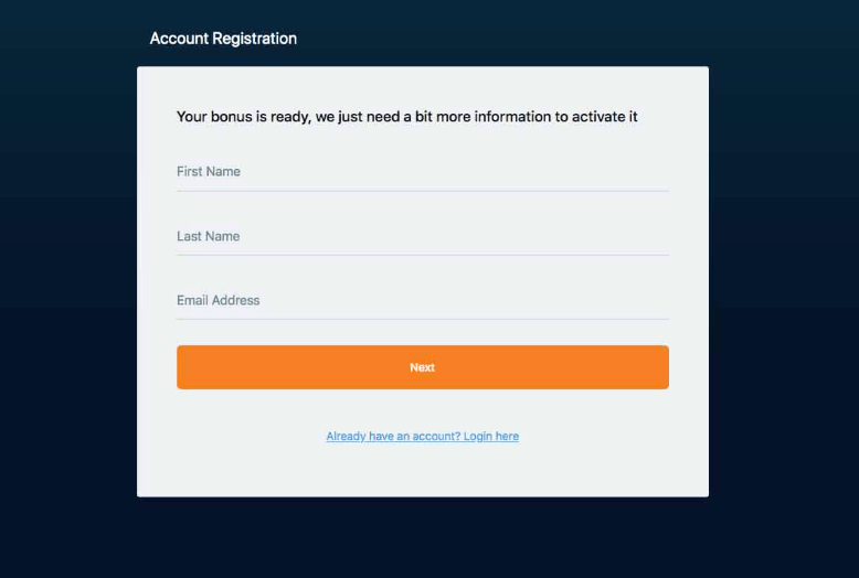 Registration at Cosmo casino